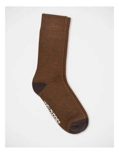 Twisted Yarn Casual Boot Sock in Brown