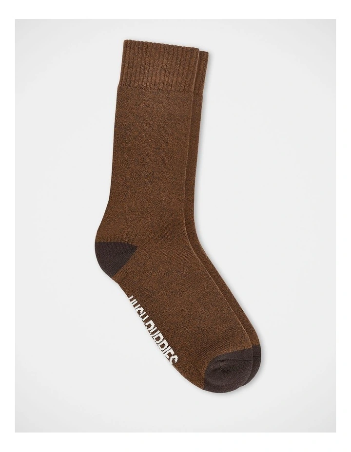 Twisted Yarn Casual Boot Sock in Brown image 1