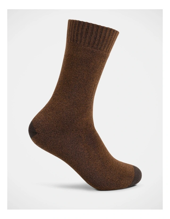 Twisted Yarn Casual Boot Sock in Brown image 3