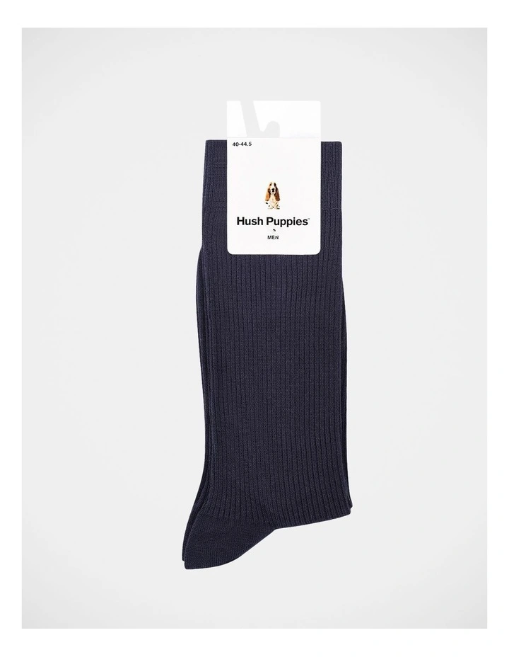 Everyday Rib Crew Sock Crew In Navy image 2