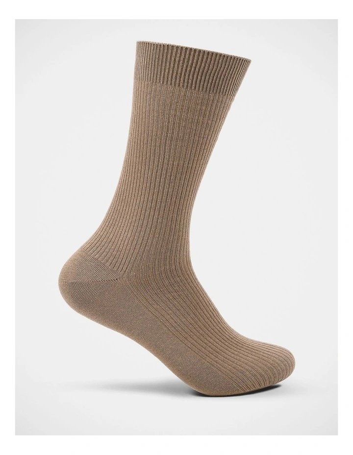 Everyday Rib Crew Sock Crew In Stone image 3