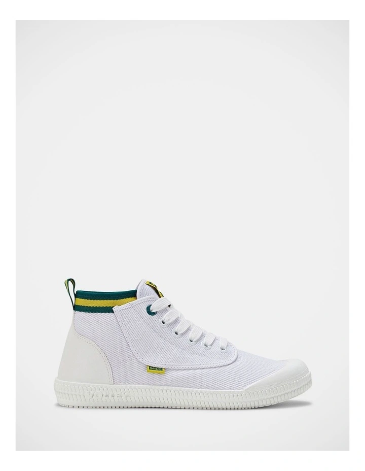 Heritage High Sneakers In White/Green/Gold image 1