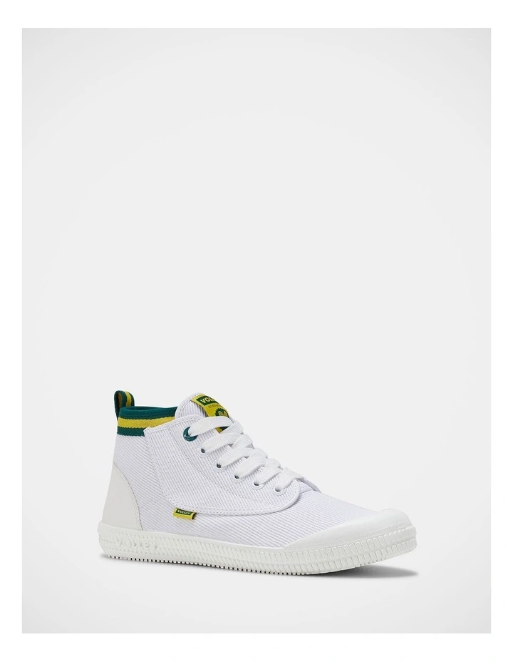 Heritage High Sneakers In White/Green/Gold image 2