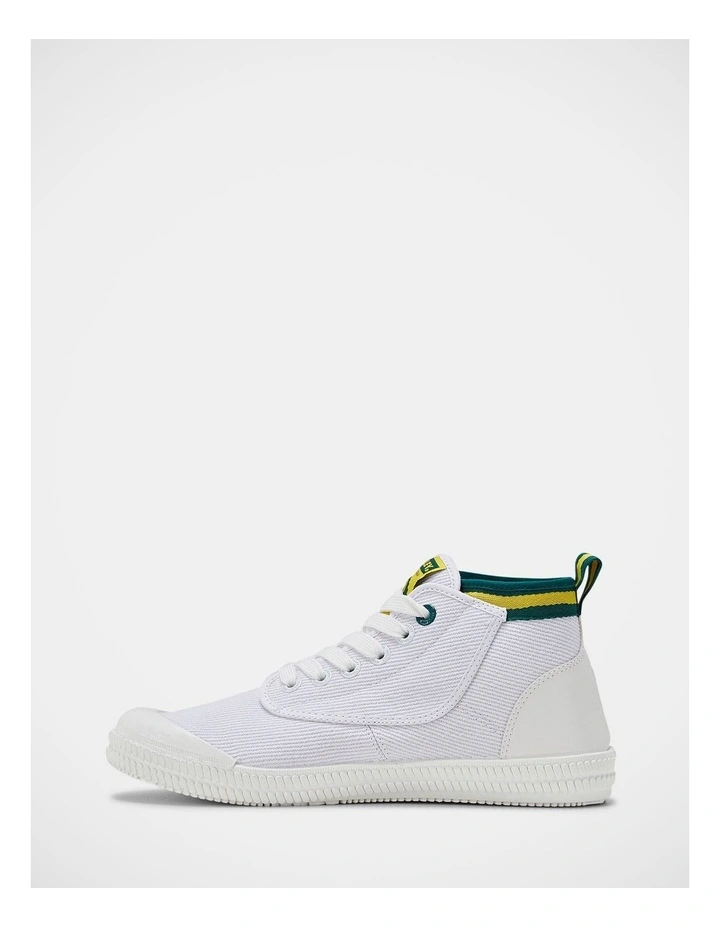 Heritage High Sneakers In White/Green/Gold image 3