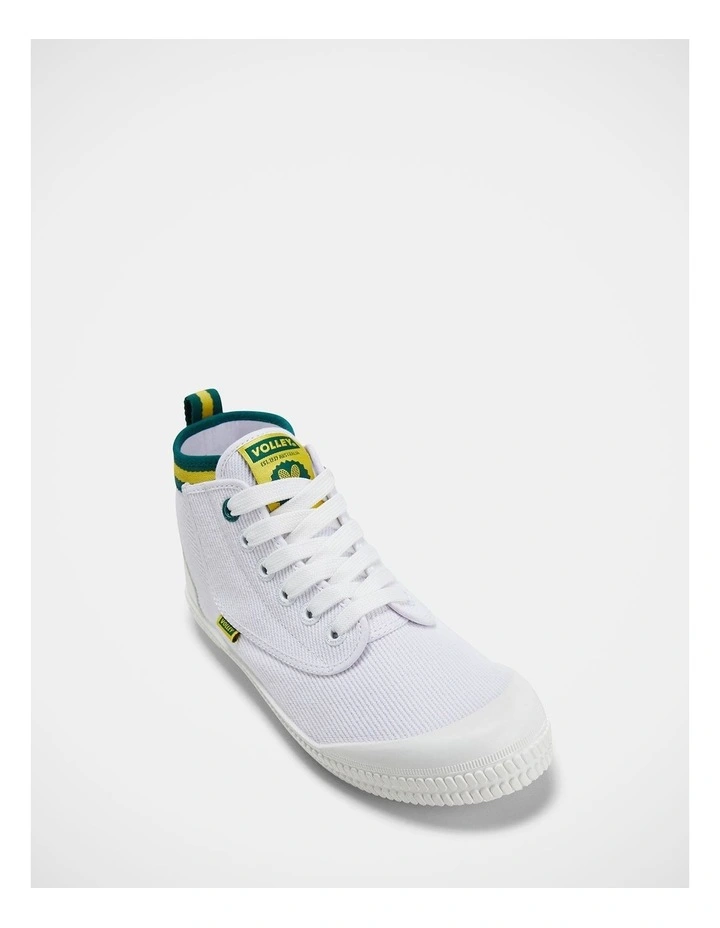 Heritage High Sneakers In White/Green/Gold image 7