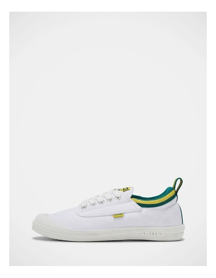 International Low Sneakers In White/Green/Gold image 3