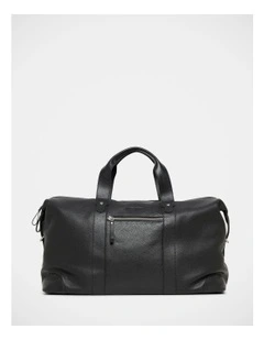 Leather Overnight Bag In Black