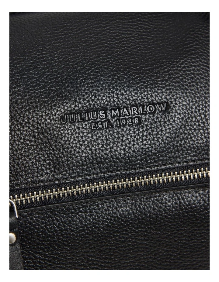 Leather Overnight Bag In Black image 4