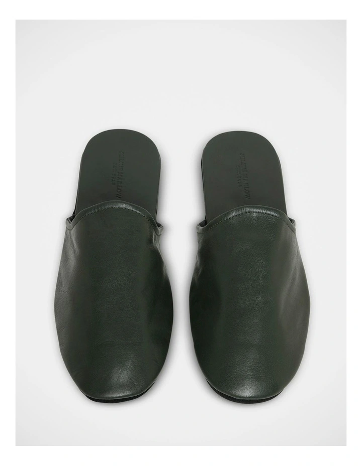 Travel Leather Slipper in Green image 2