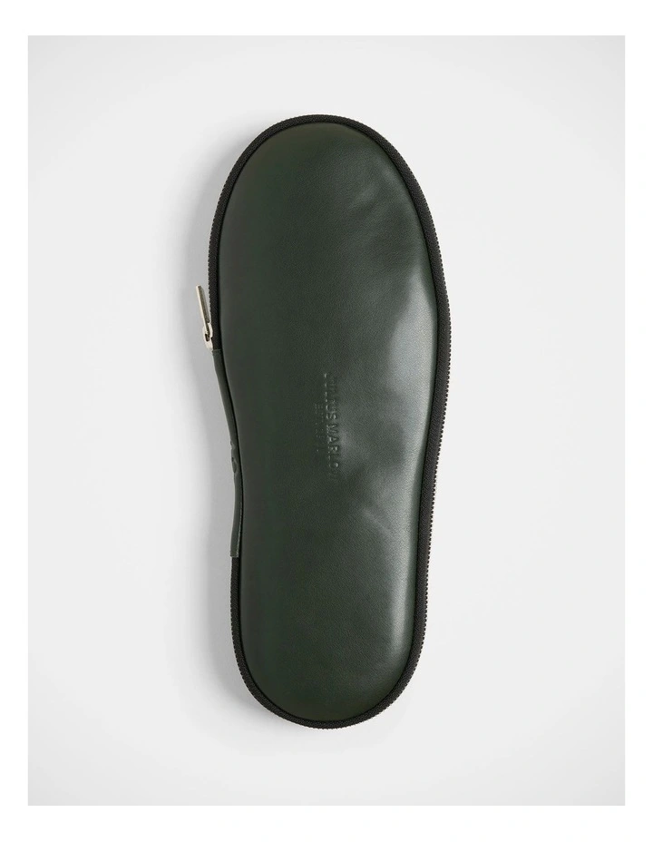 Travel Leather Slipper in Green image 3