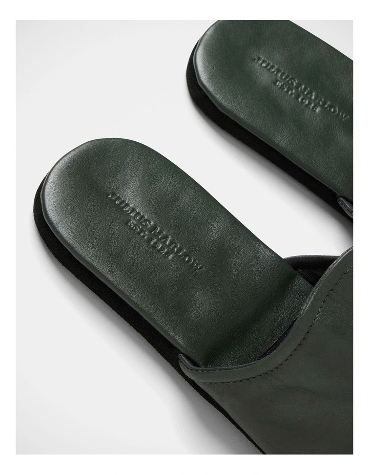 Travel Leather Slipper in Green image 4
