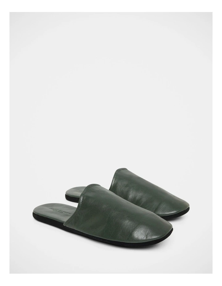 Travel Leather Slipper in Green image 5