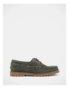 Helm Shoes In Olive Suede