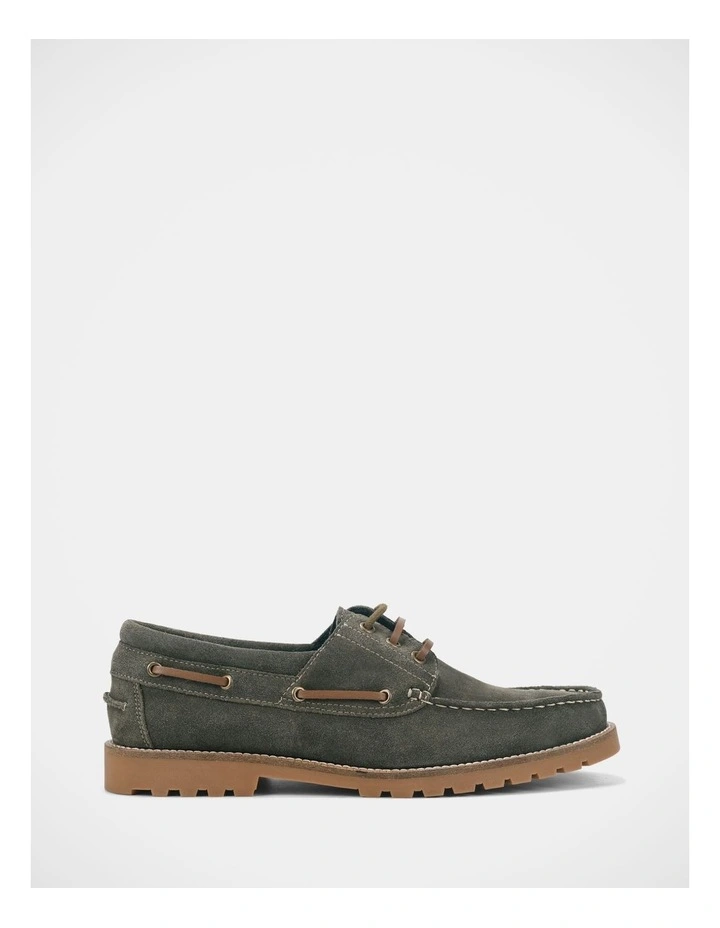 Helm Shoes In Olive Suede image 1