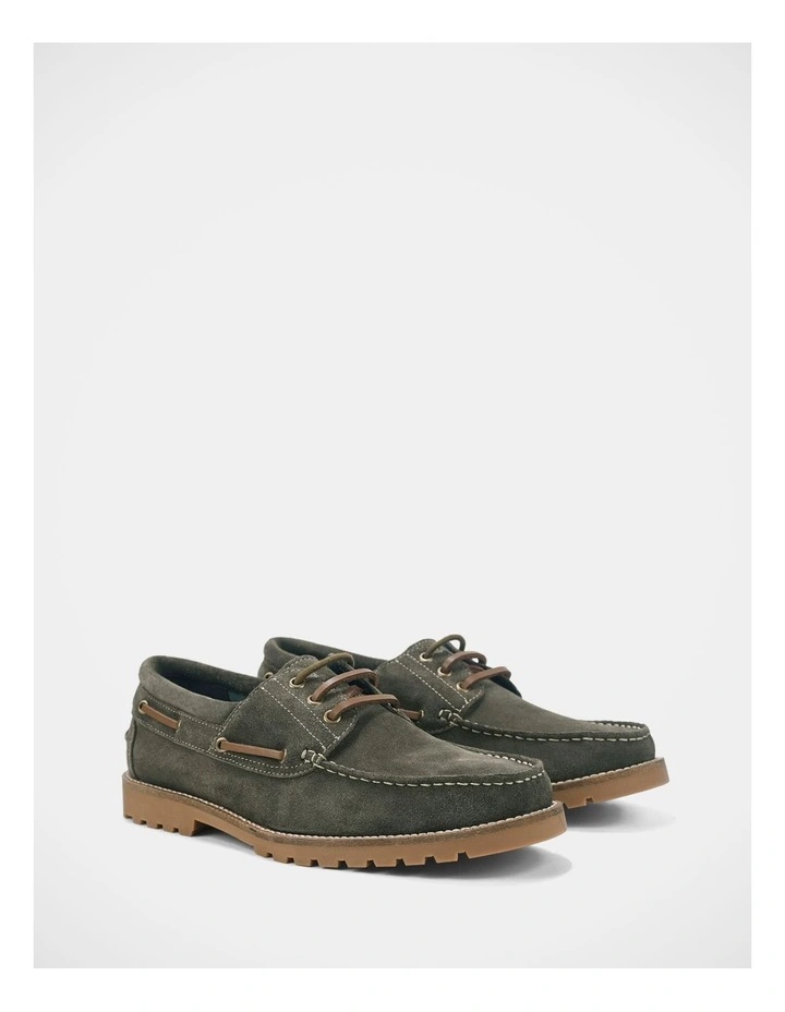 Helm Shoes In Olive Suede image 2