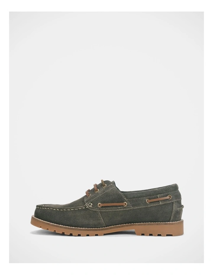 Helm Shoes In Olive Suede image 3
