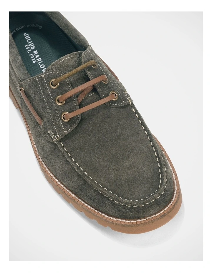 Helm Shoes In Olive Suede image 4