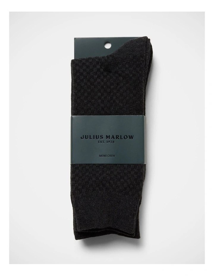 Dress Socks 3 Pack In Charcoal image 2