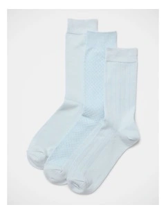 Dress Socks 3 Pack In Light Blue