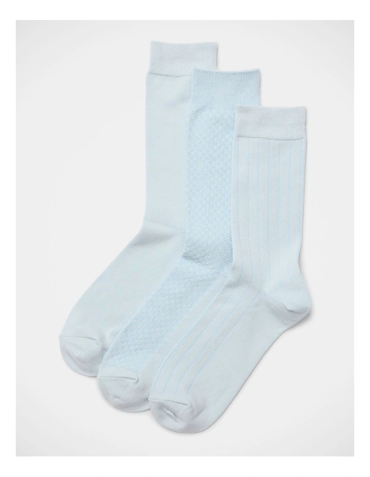 Dress Socks 3 Pack In Light Blue image 1