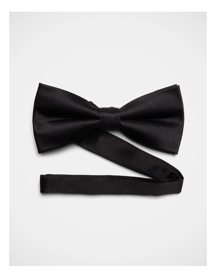 Satin Bow Tie In Black image 1