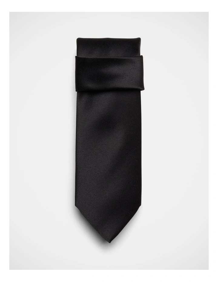 Satin Tie in Black image 2