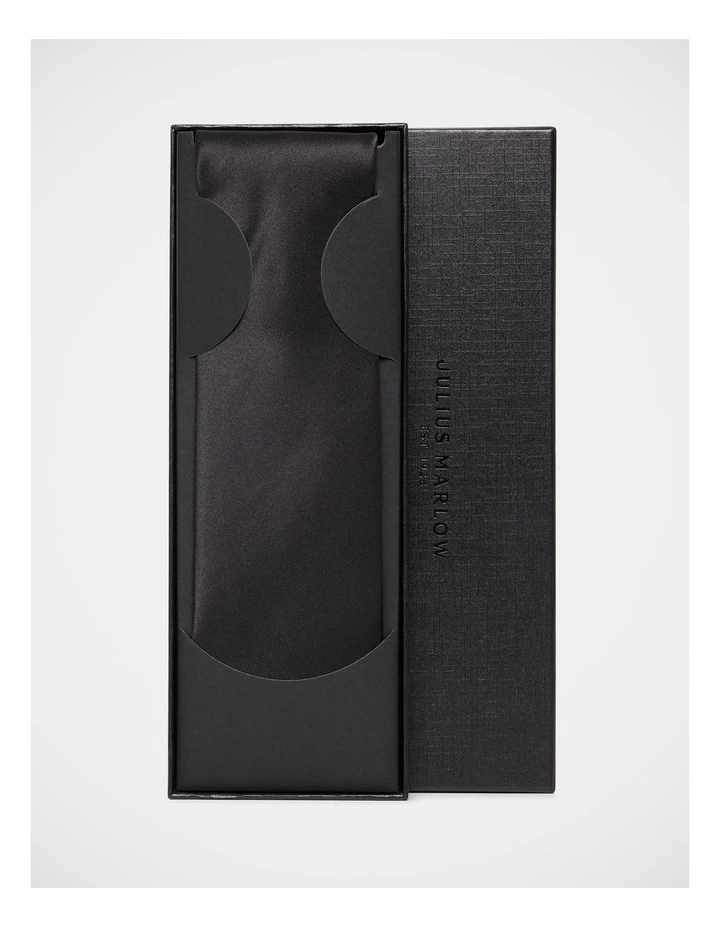 Satin Tie in Black image 4