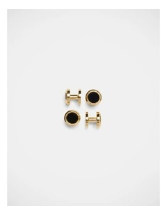 Shirt Studs In Black/Gold