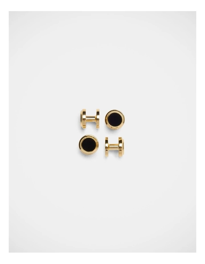 Shirt Studs In Black/Gold image 1