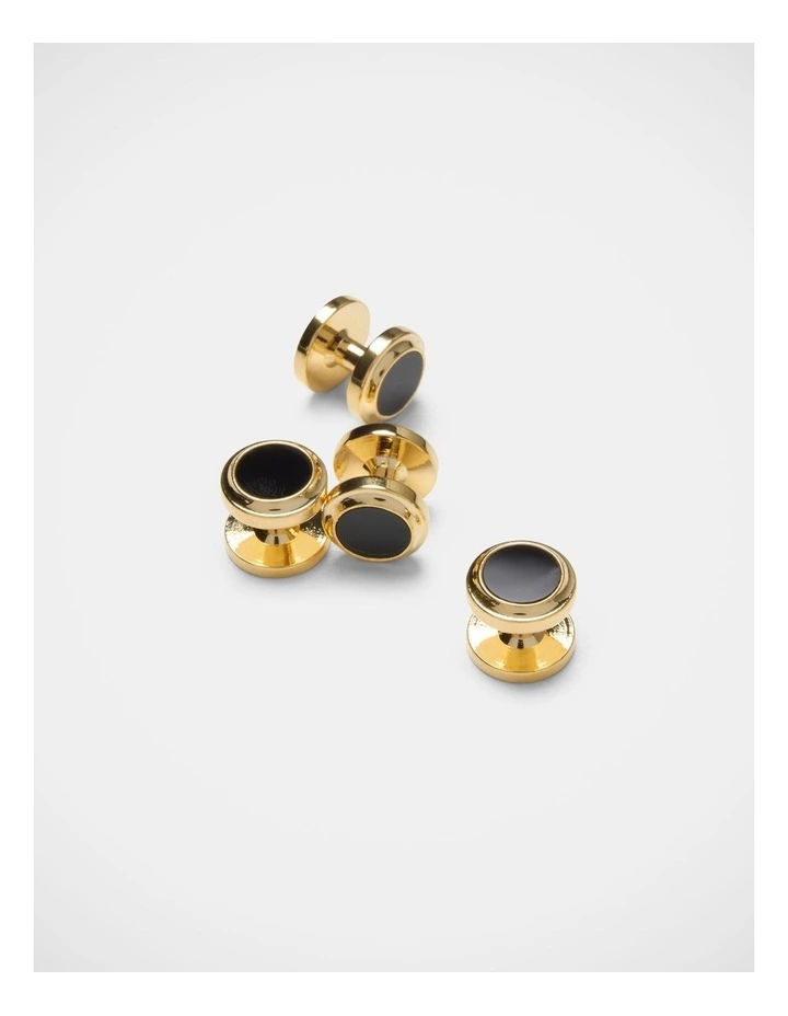 Shirt Studs In Black/Gold image 2