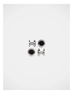 Shirt Studs In Black/Silver