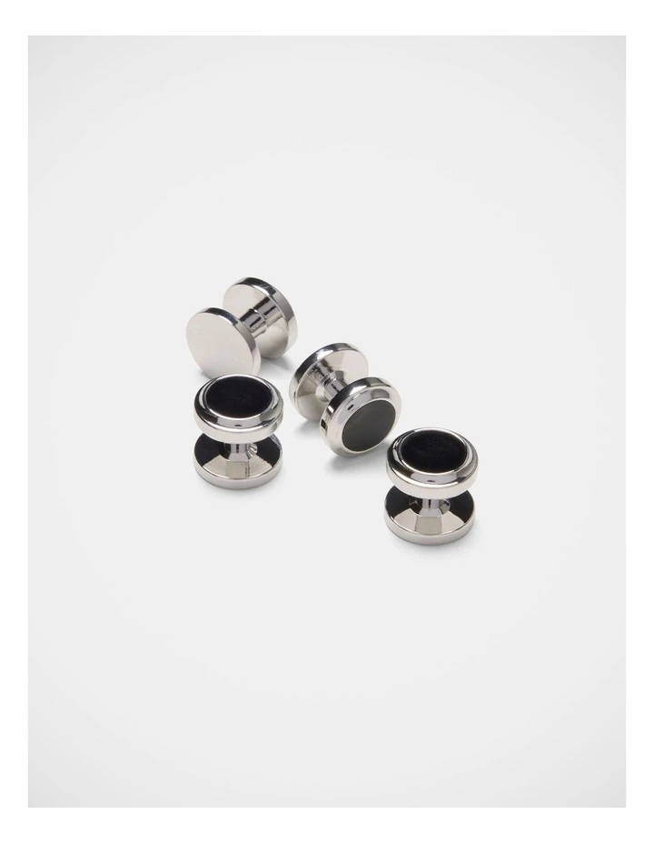 Shirt Studs In Black/Silver image 2