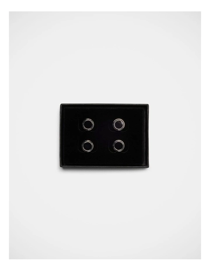 Shirt Studs In Black/Silver image 3