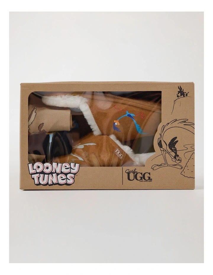 Looney Tunes X Grosby Gift Set Slippers In Chestnut image 2