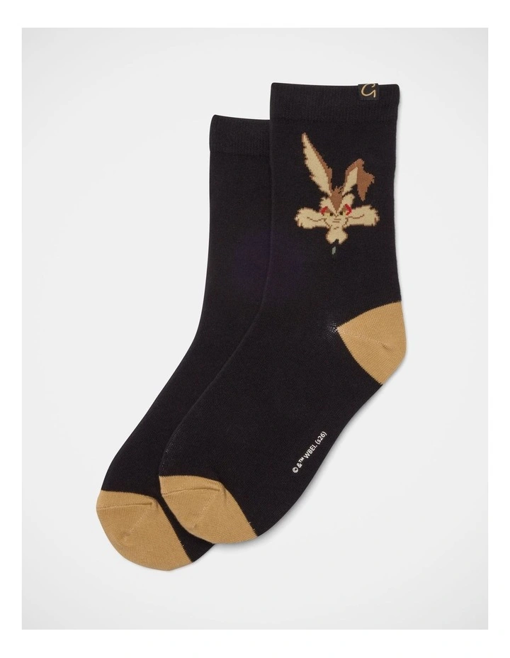 Looney Tunes X Grosby Gift Set Slippers In Chestnut image 5