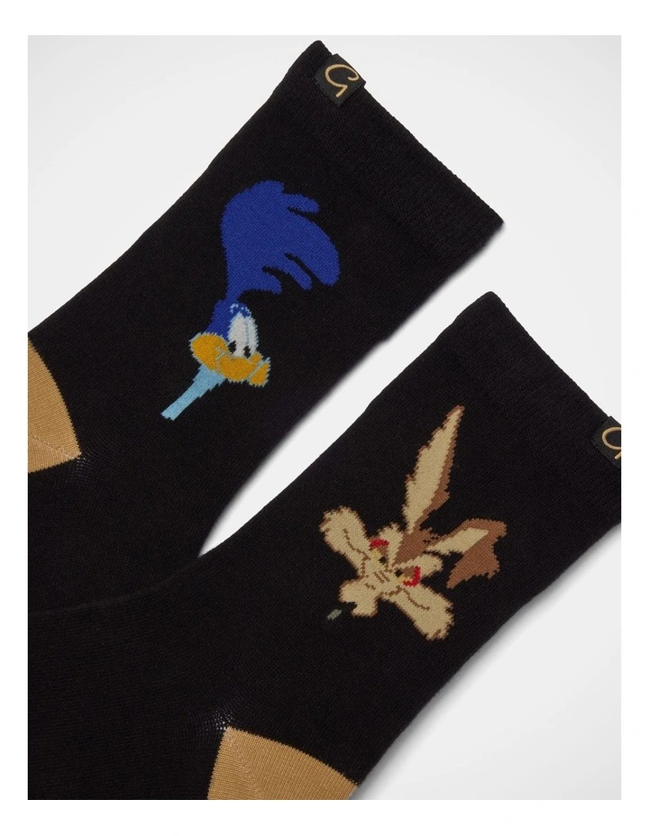 Looney Tunes X Grosby Gift Set Slippers In Chestnut image 6
