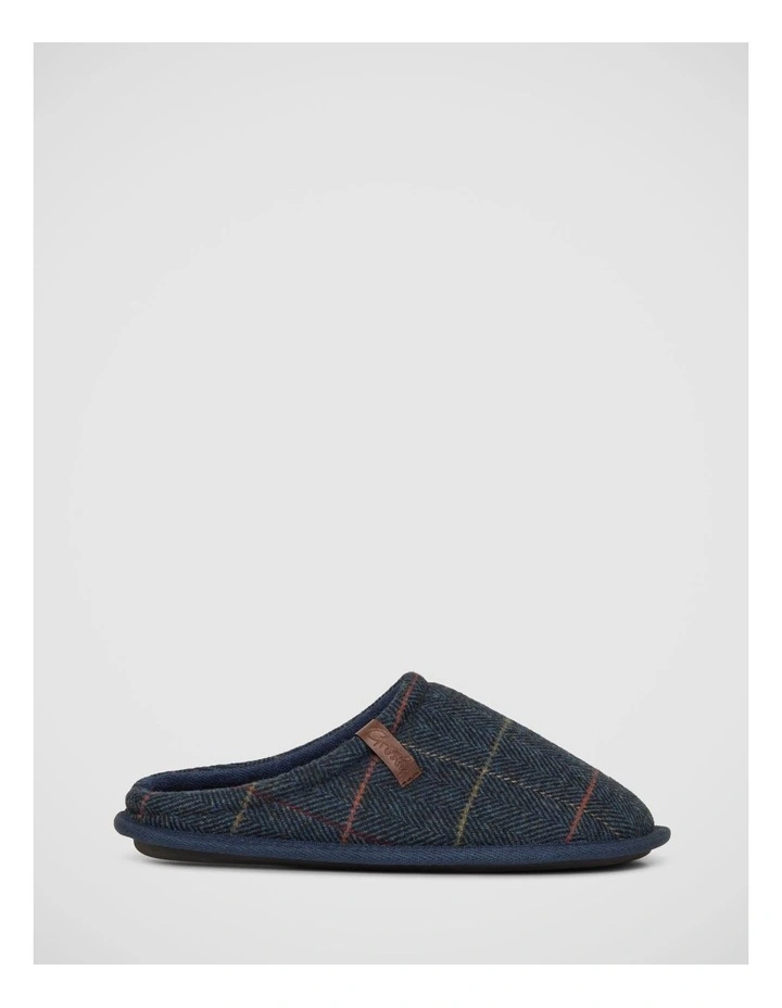 Louis Ii Slippers In Navy Check image 1