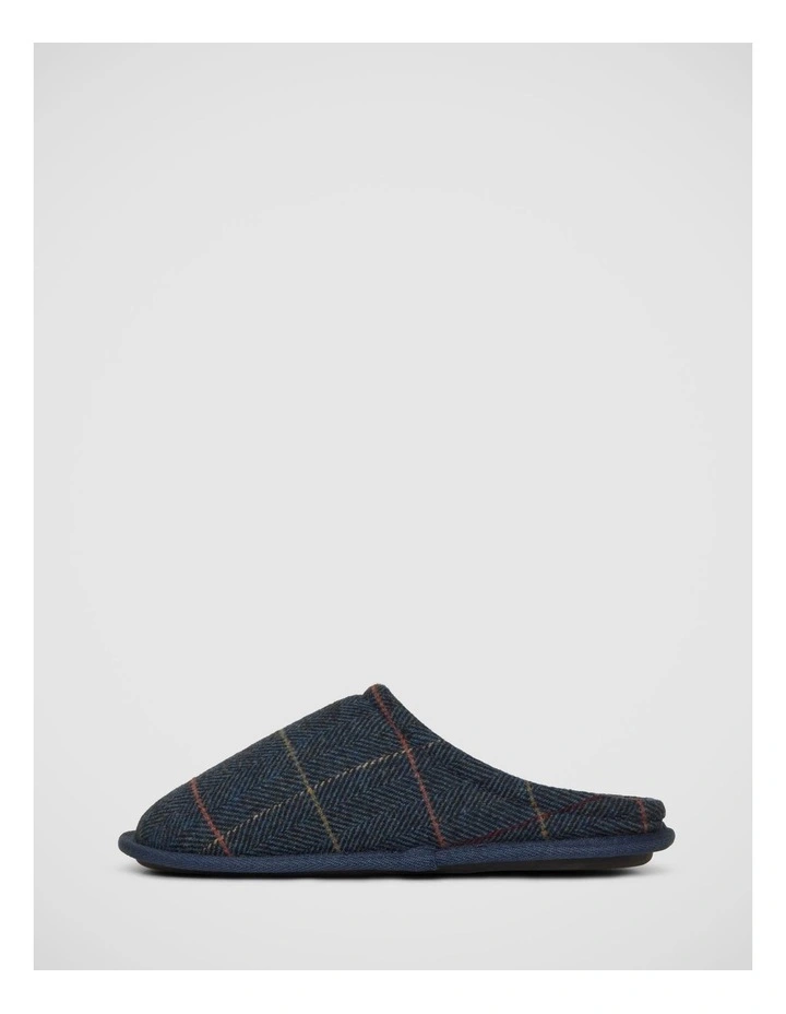 Louis Ii Slippers In Navy Check image 3