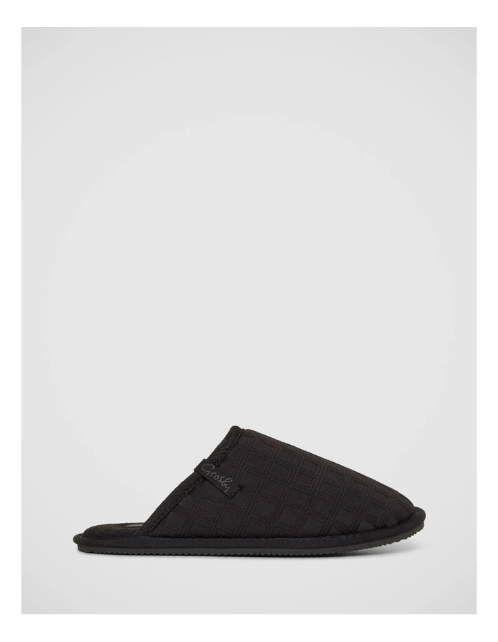 Terrace Slippers In Black Grid image 1