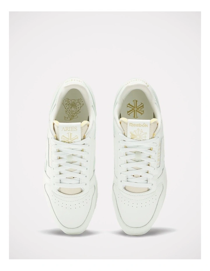 Classic Leather Sneakers in White image 4