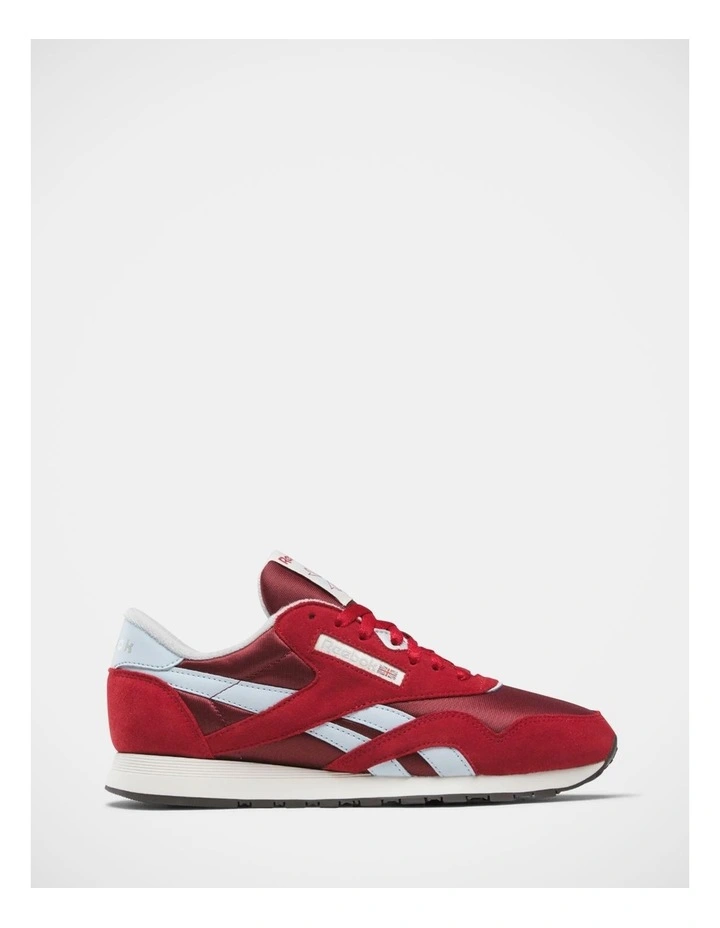 Classic Nylon Sneakers In Burgundy/Red/Blue image 1