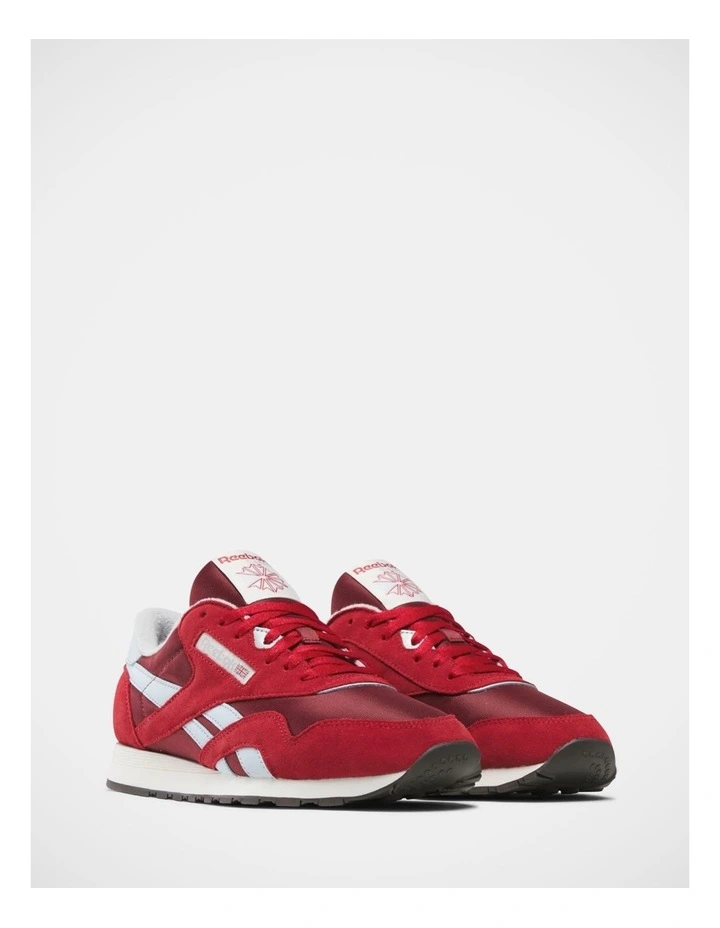 Classic Nylon Sneakers In Burgundy/Red/Blue image 2