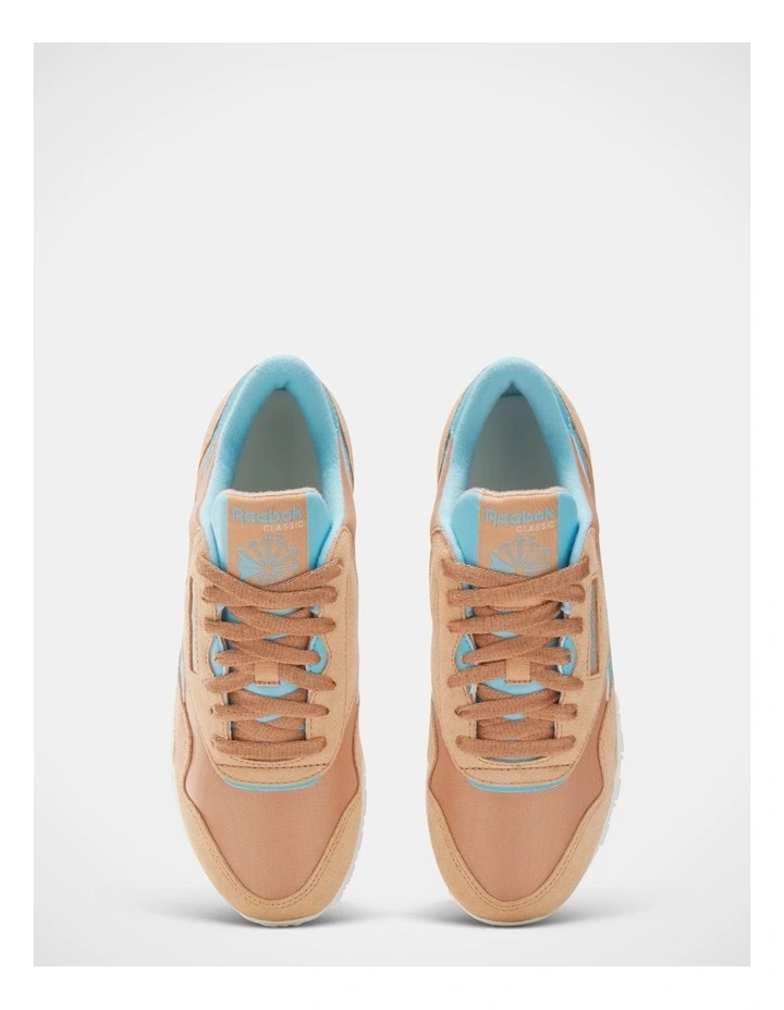 Classic Nylon Sneakers In Beige image 4