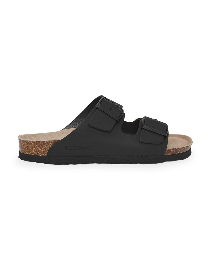 Hawaii Oiled Leather Slides in Black image 2