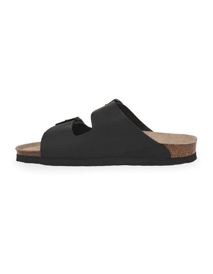 Hawaii Oiled Leather Slides in Black image 3