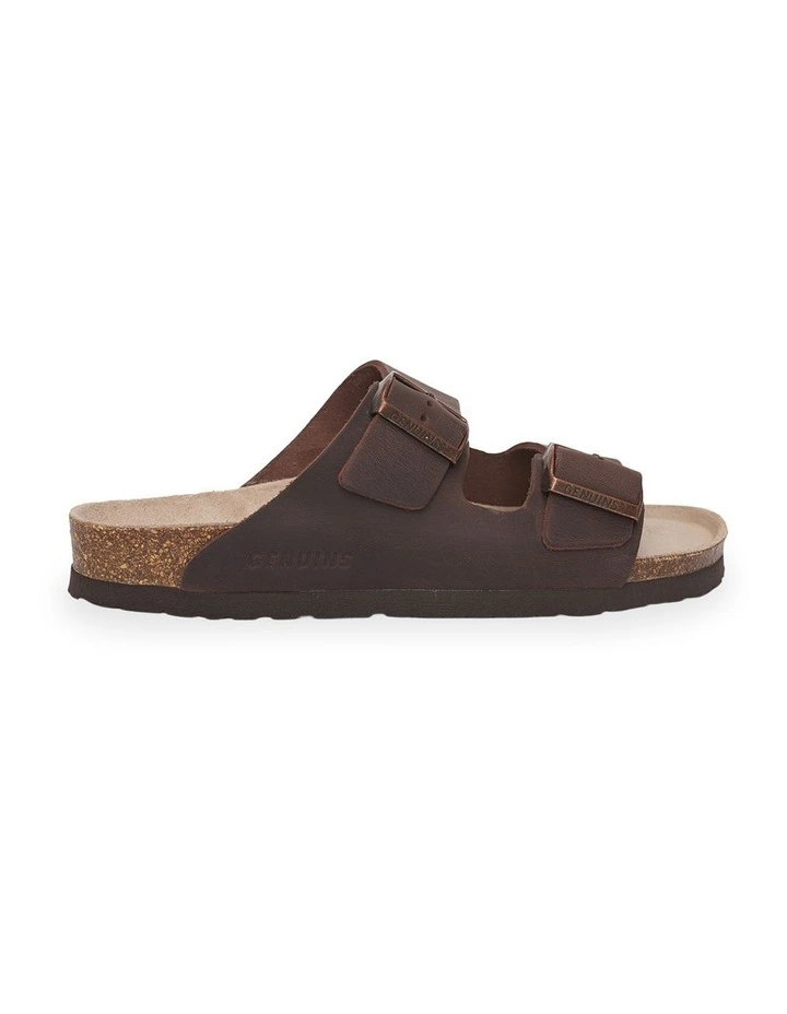 Hawaii Oiled Leather Slides in Brown image 2