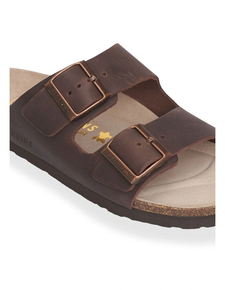 Hawaii Oiled Leather Slides in Brown image 4
