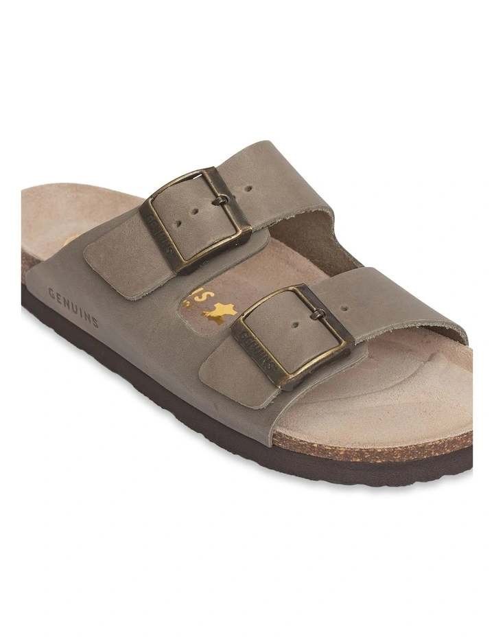 Hawaii Oiled Leather Slides in Stone image 4