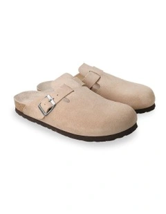 Riva Velour Clog in Taupe