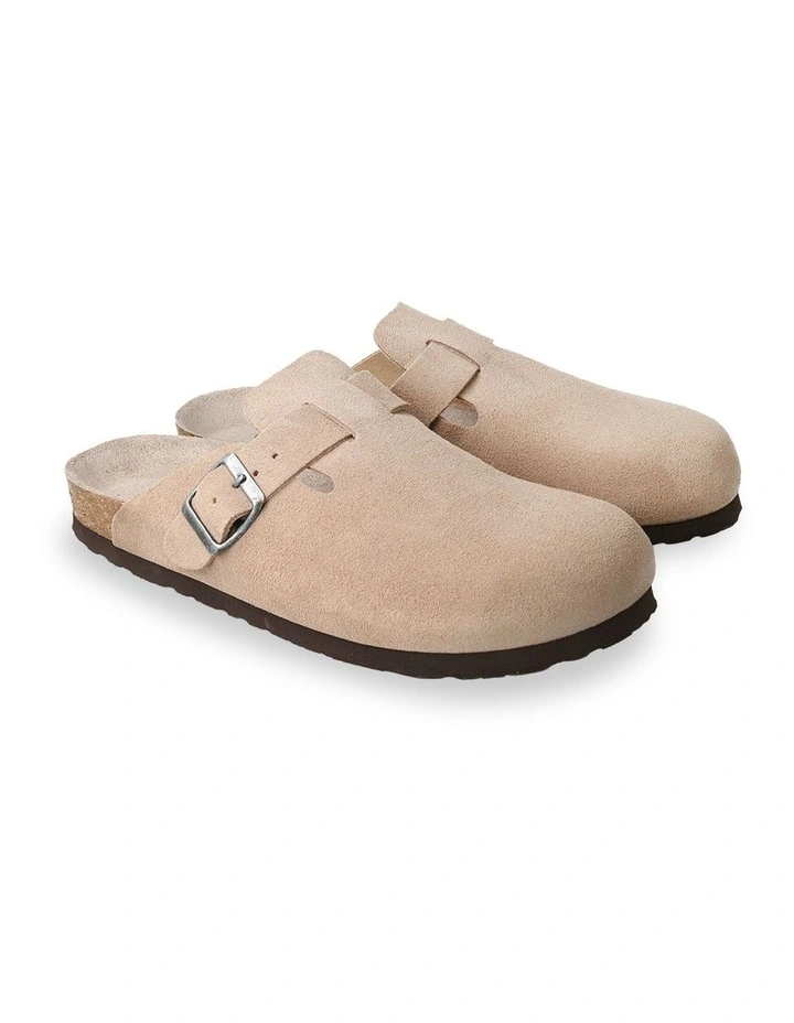 Riva Velour Clog in Taupe image 1